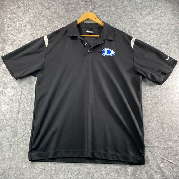 Nike Golf Mens Black/White Logo SS Performance Polo Size‎ LG - Picture 1 of 8
